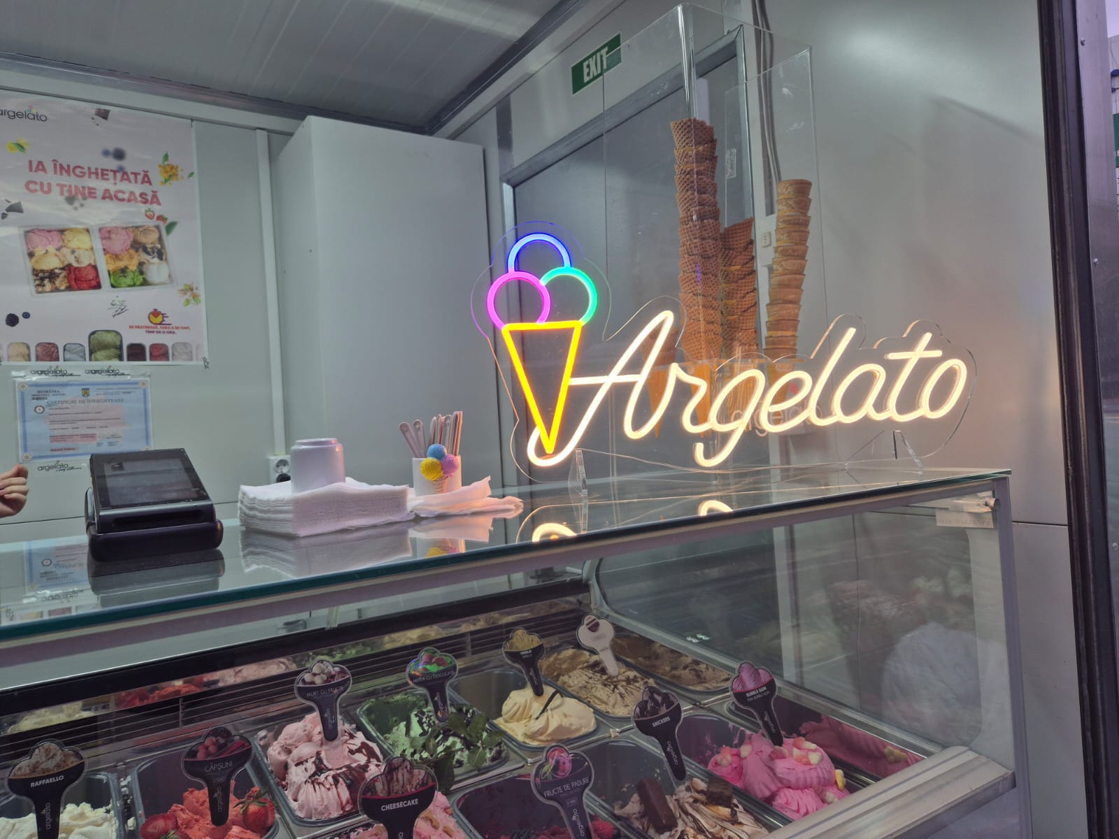 Reclama luminoasa LED Neon Inghetata – Gelaterie, Cofetarie, Cafenea HoReCa