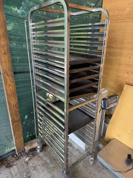 Carucior profesional inox pentru tavi 600x400 – patiserie, brutarie, pizzerie HoReCa - Imagine 2
