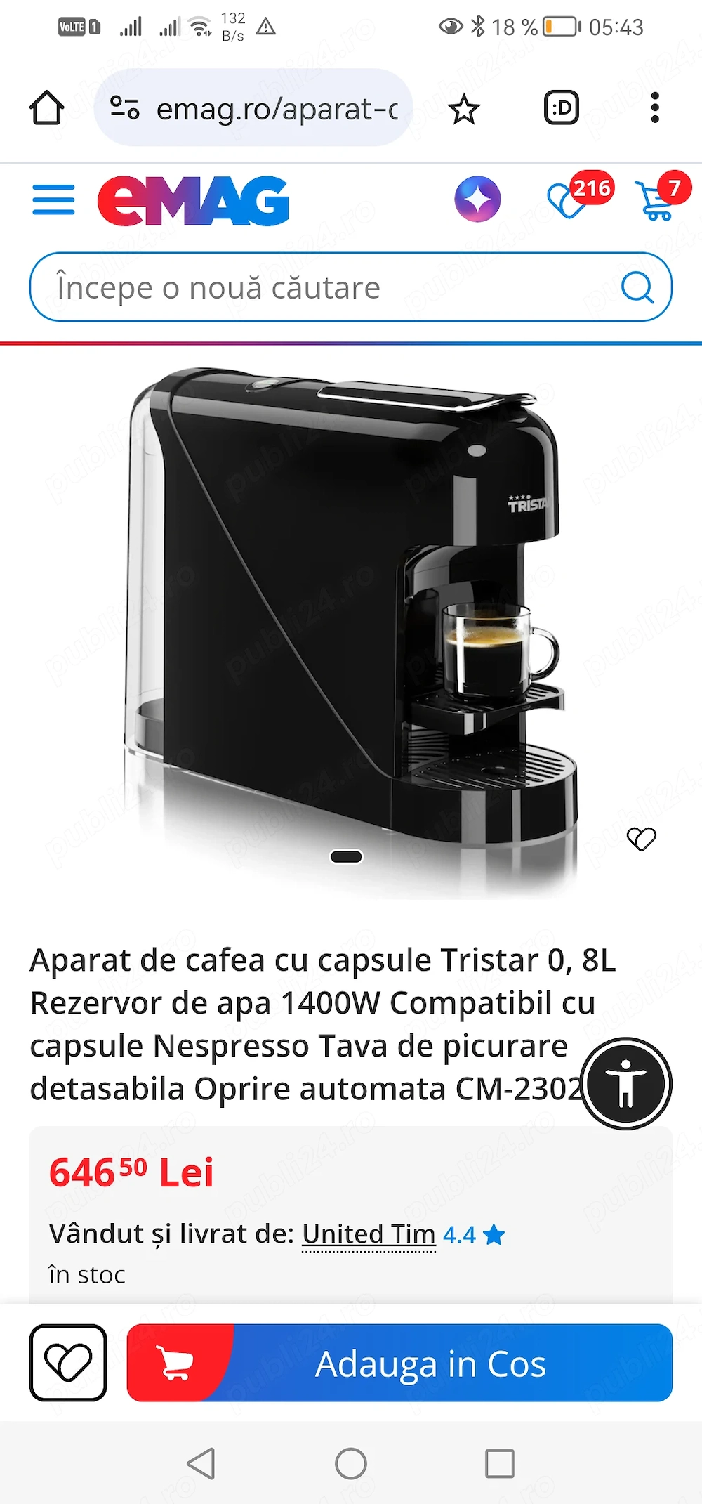 Espressor cafea cu capsule Nespresso, nou, pentru birou, pensiune si HoReCa - Imagine 2