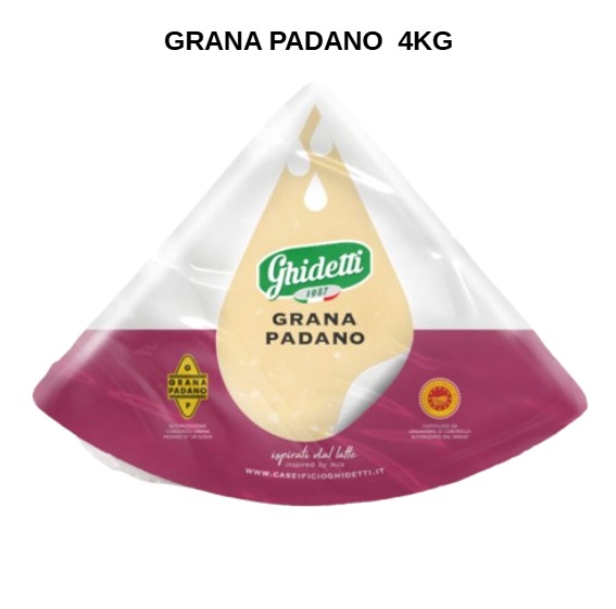 Grana Padano PDO Ghidetti 4 KG - Branza Italiana pentru Pizza, Paste, Restaurante si HoReCa