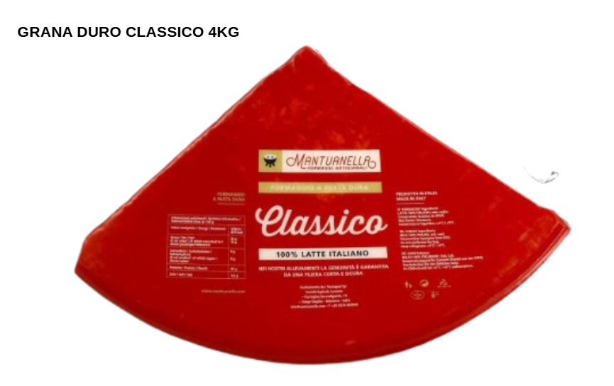 Grana Duro Classico Mantuanella 4KG - Branza Italiana Maturata pentru HoReCa, Pizza si Paste