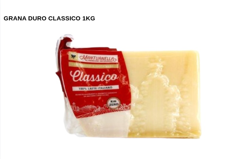 Grana Duro Classico Mantuanella 1KG - Branza Italiana Maturata pentru Pizza, Paste si HoReCa
