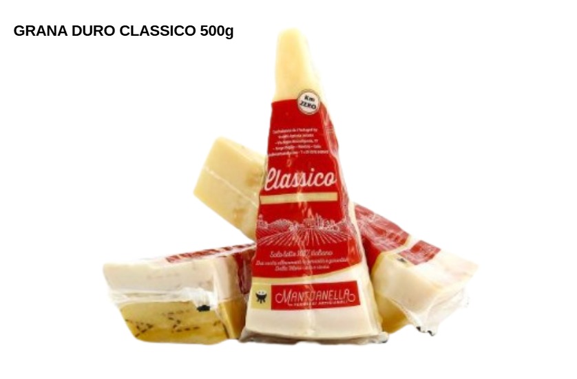 Grana Duro Classico Mantuanella 500g - Branza Italiana Maturata pentru Pizza, Paste si HoReCa