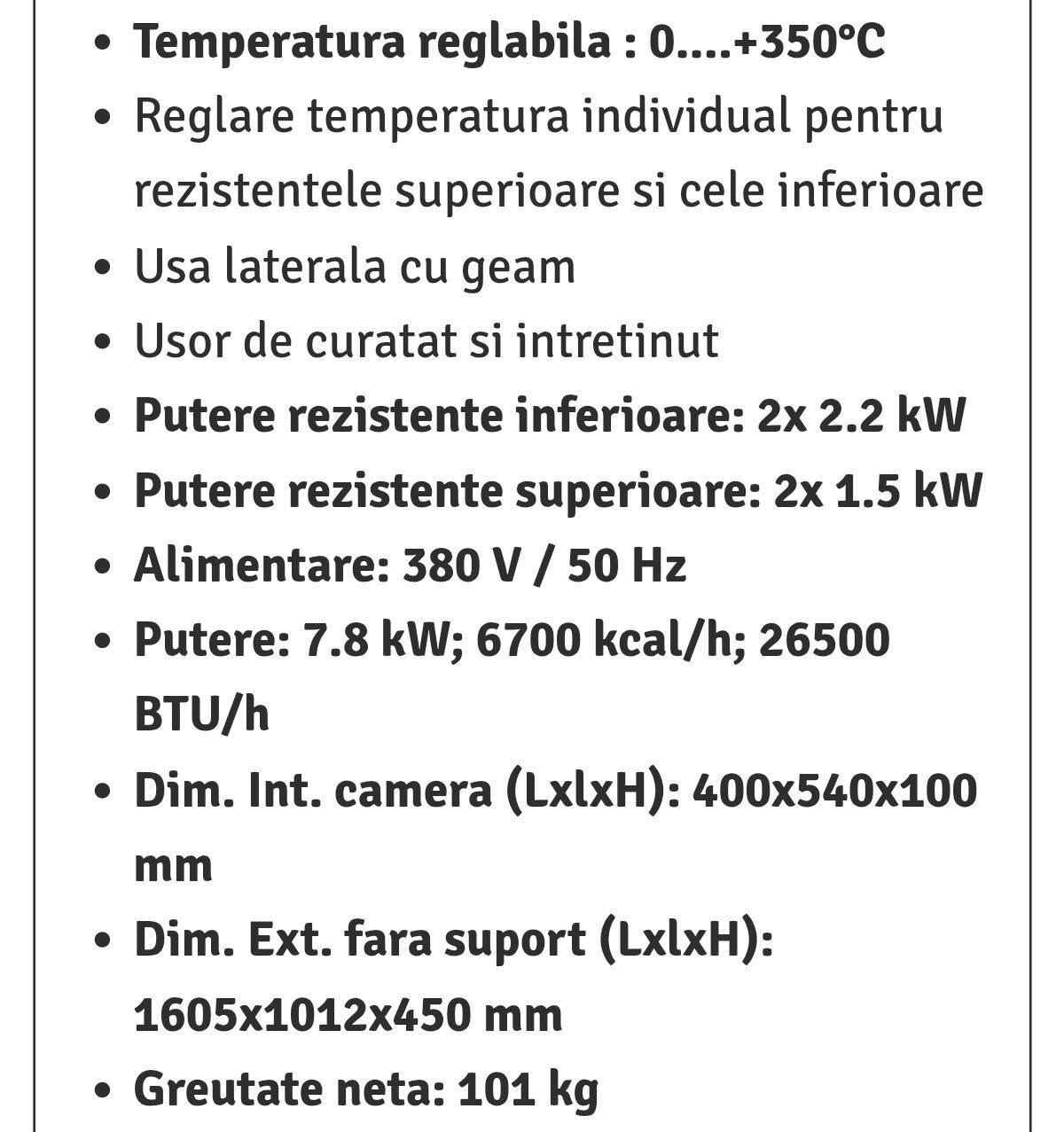 Cuptor Pizza Profesional Trifazic cu Banda Prismafood C40 – 380V, 7.8 kW, Digital, cu Suport - Imagine 2
