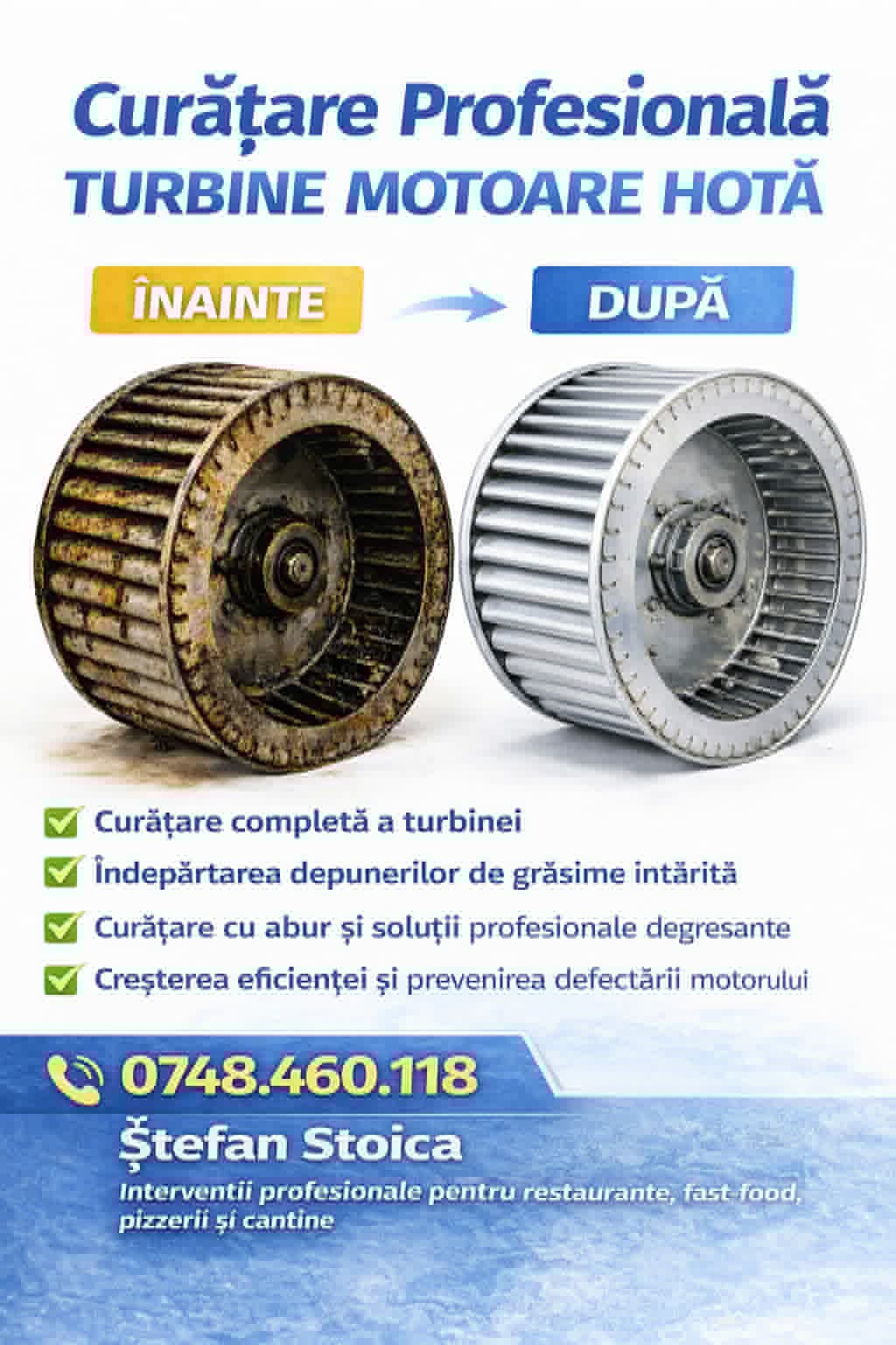 Reparatii si curatare hote profesionale HoReCa – Turbine si motoare