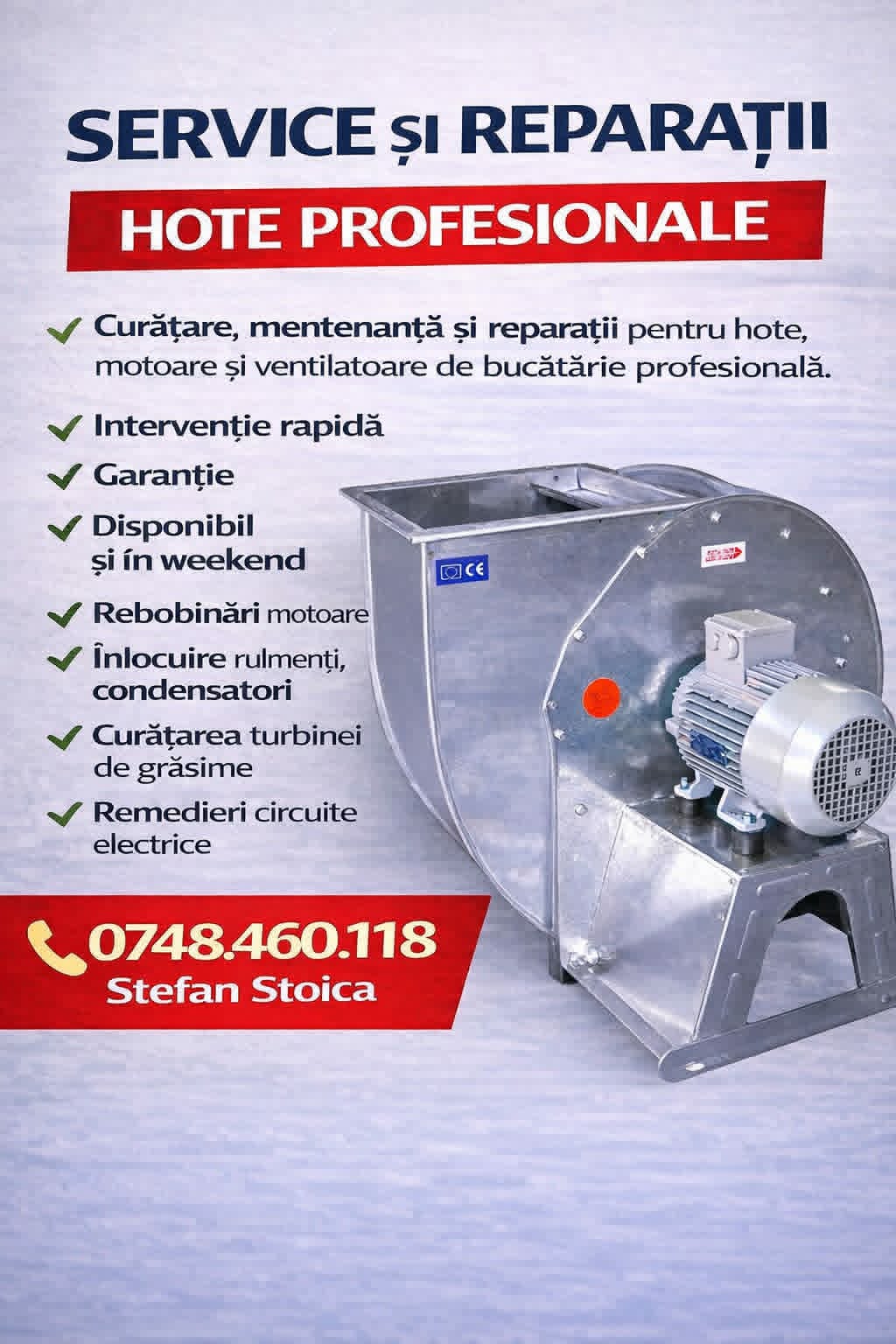 Reparatii si curatare hote profesionale HoReCa – Turbine si motoare - Imagine 2