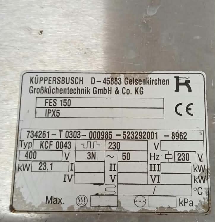 Marmita profesionala inox Kuppersbusch FES 150 Litri - 23.1 kW Trifazic (Incalzire Indirecta) - Imagine 4