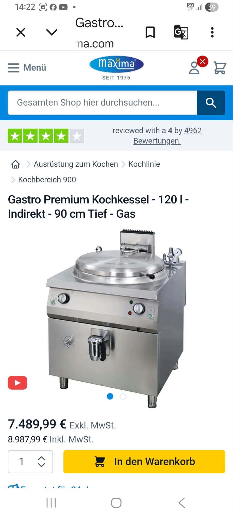 Marmita profesionala inox Kuppersbusch FES 150 Litri - 23.1 kW Trifazic (Incalzire Indirecta) - Imagine 5