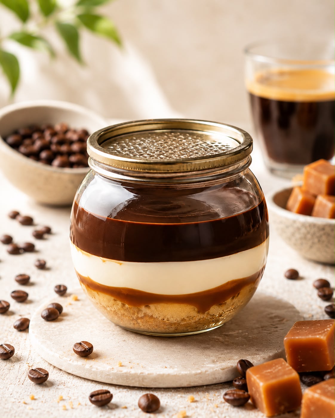 Desert Cafea si Caramel la Borcan 140g pentru Cafenele si HoReCa