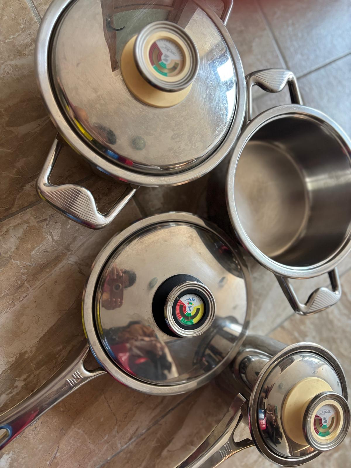 Set 4 cratite profesionale Zepter din inox cu capace termice – HoReCa, restaurant, bucatarie profesionala