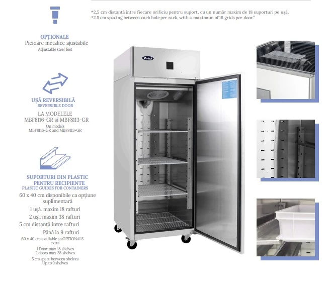 Frigidere profesionale HoReCa noi din inox - 1 sau 2 usi, garantie, Bucuresti - Imagine 4