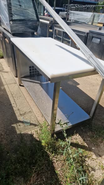 Masa inox profesionala cu blat polietilena si polita – masa lucru HoReCa