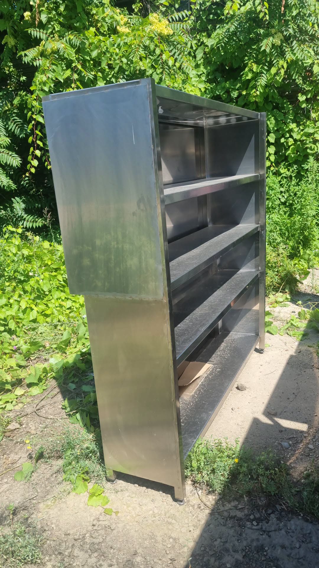 Raft inox profesional cu 5 polite – mobilier depozitare HoReCa