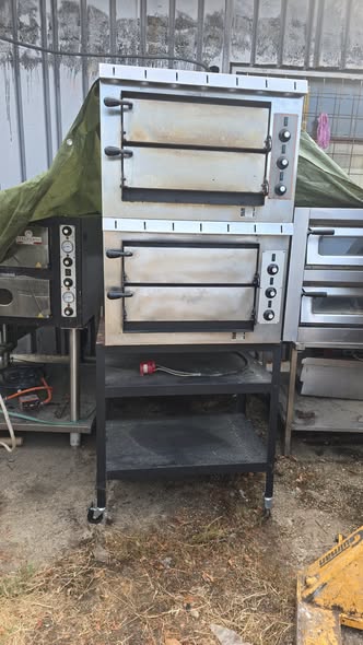 Cuptor pizza profesional 2 camere Italia 380V + dospitor 20 tavi – HoReCa SH