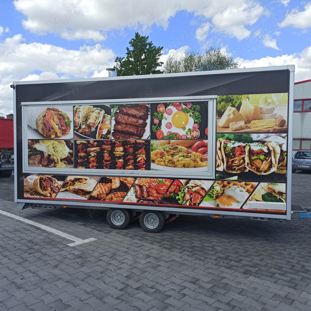 Rulota comerciala fast food complet echipata 2020 – food truck, grill, friteuza, vitrina frigorifica - Imagine 6