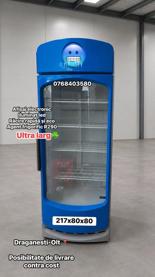 Vitrina frigorifica profesionala SH 217x80x80 cm – R290, LED, afisaj electronic