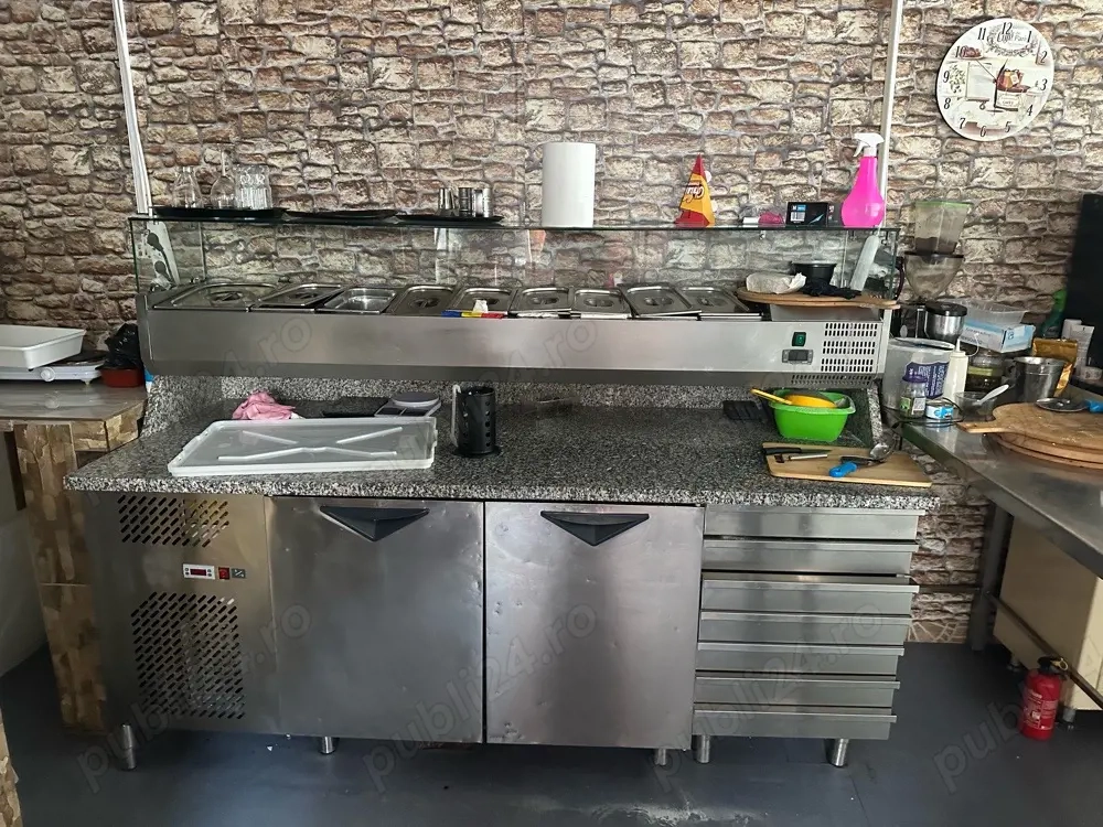 Utilaje pizzerie fast food - cuptor pizza, masa rece, espressor GGM Gastro, aragaz