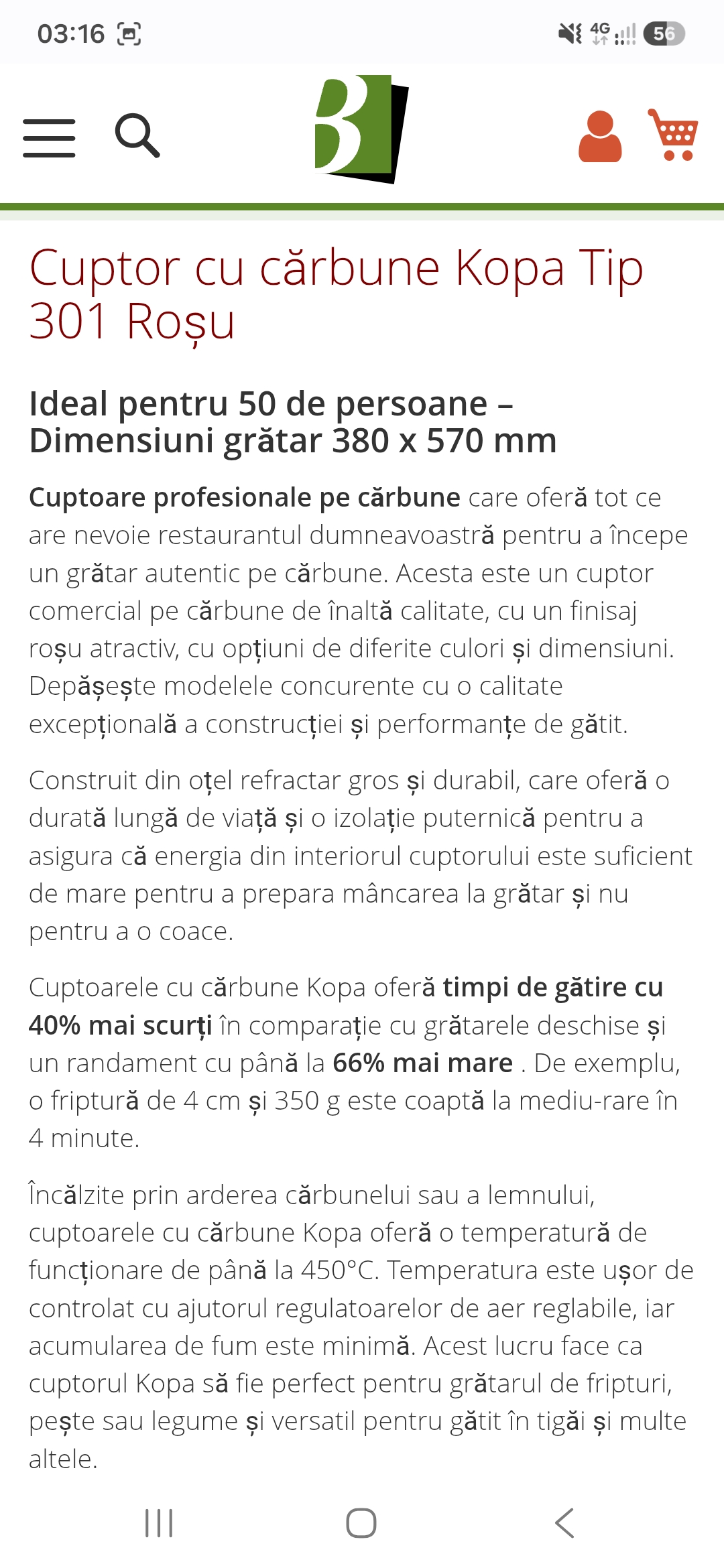Cuptor profesional cu carbune KOPA 301 Rosu pentru restaurante, steakhouse si bucatarii HoReCa - Imagine 2