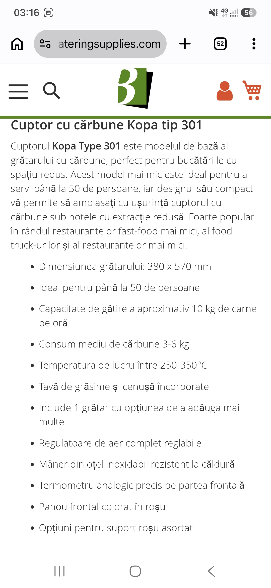 Cuptor profesional cu carbune KOPA 301 Rosu pentru restaurante, steakhouse si bucatarii HoReCa - Imagine 4