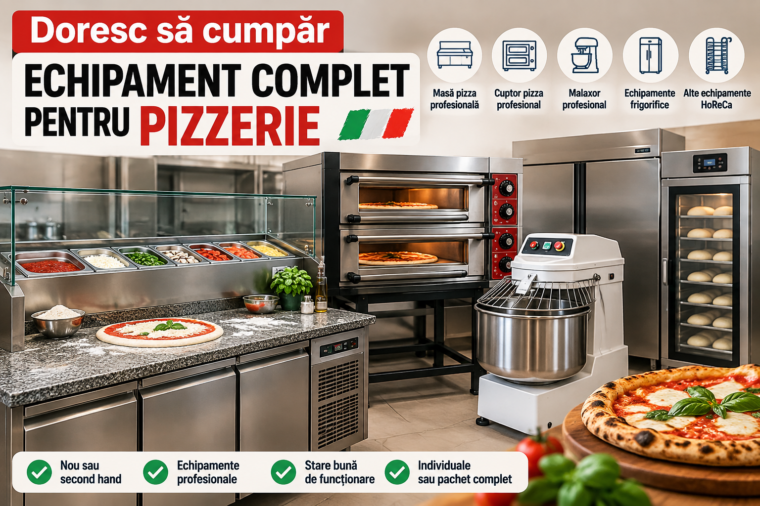 Cumpar Masa Pizza, Cuptor Pizza si Malaxor Profesional – Echipamente Pizzerie HoReCa