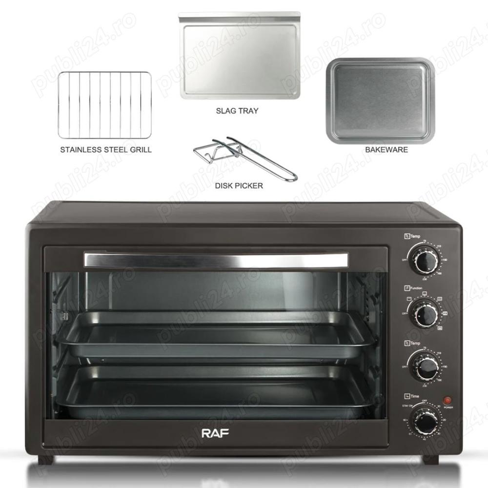 Cuptor electric 38L nou, 4 rezistente, 250°C, grill, tava si timer 60 min