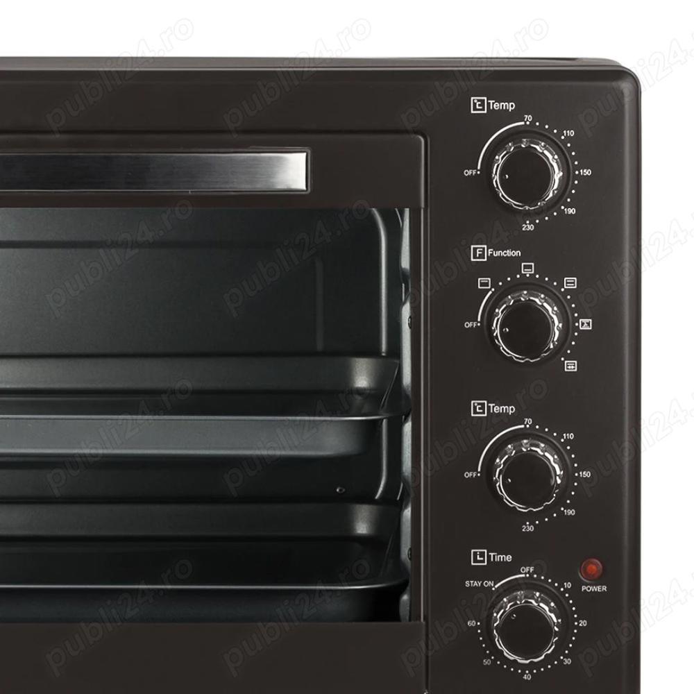 Cuptor electric 38L nou, 4 rezistente, 250°C, grill, tava si timer 60 min - Imagine 2