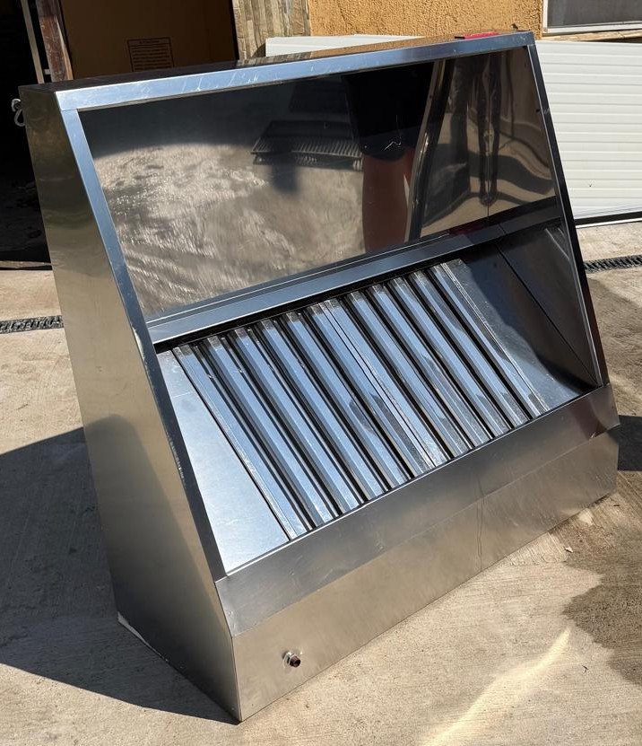ota inox de perete Snack 1200x1100x450H – 2 filtre labirint – motor incorporat - Imagine 2