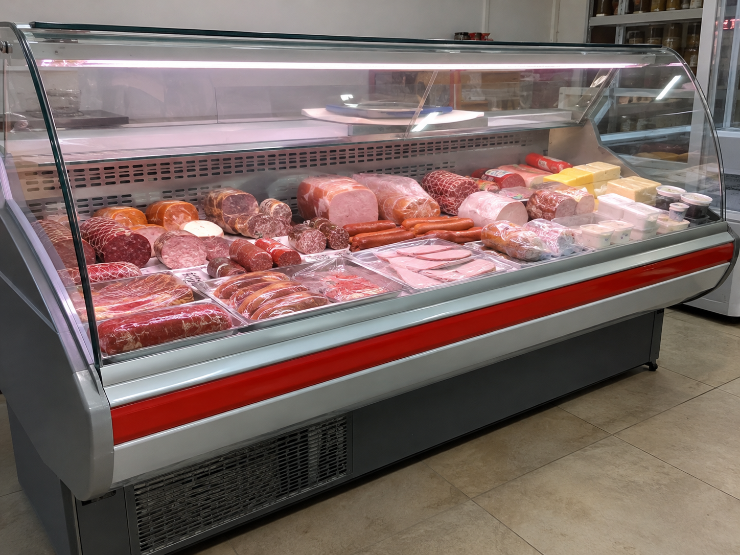 Vitrina frigorifica pentru mezeluri, carne, branzeturi si produse alimentare - vitrina frigorifica profesionala HoReCa pentru magazin alimentar, macelarie, carmangerie si supermarket