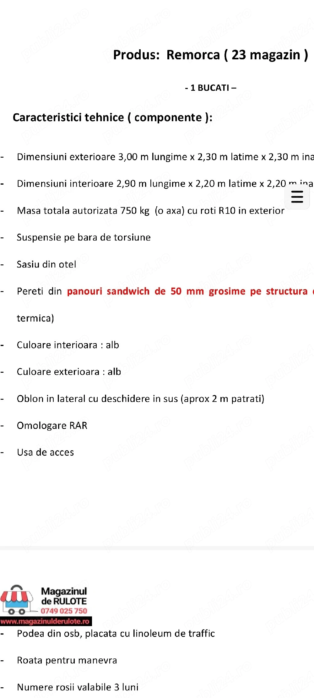 Rulota Fast Food Noua 2025, Nefolosita, Inmatriculata si Autorizata DSVSA - Resita, Caras-Severin - Imagine 3