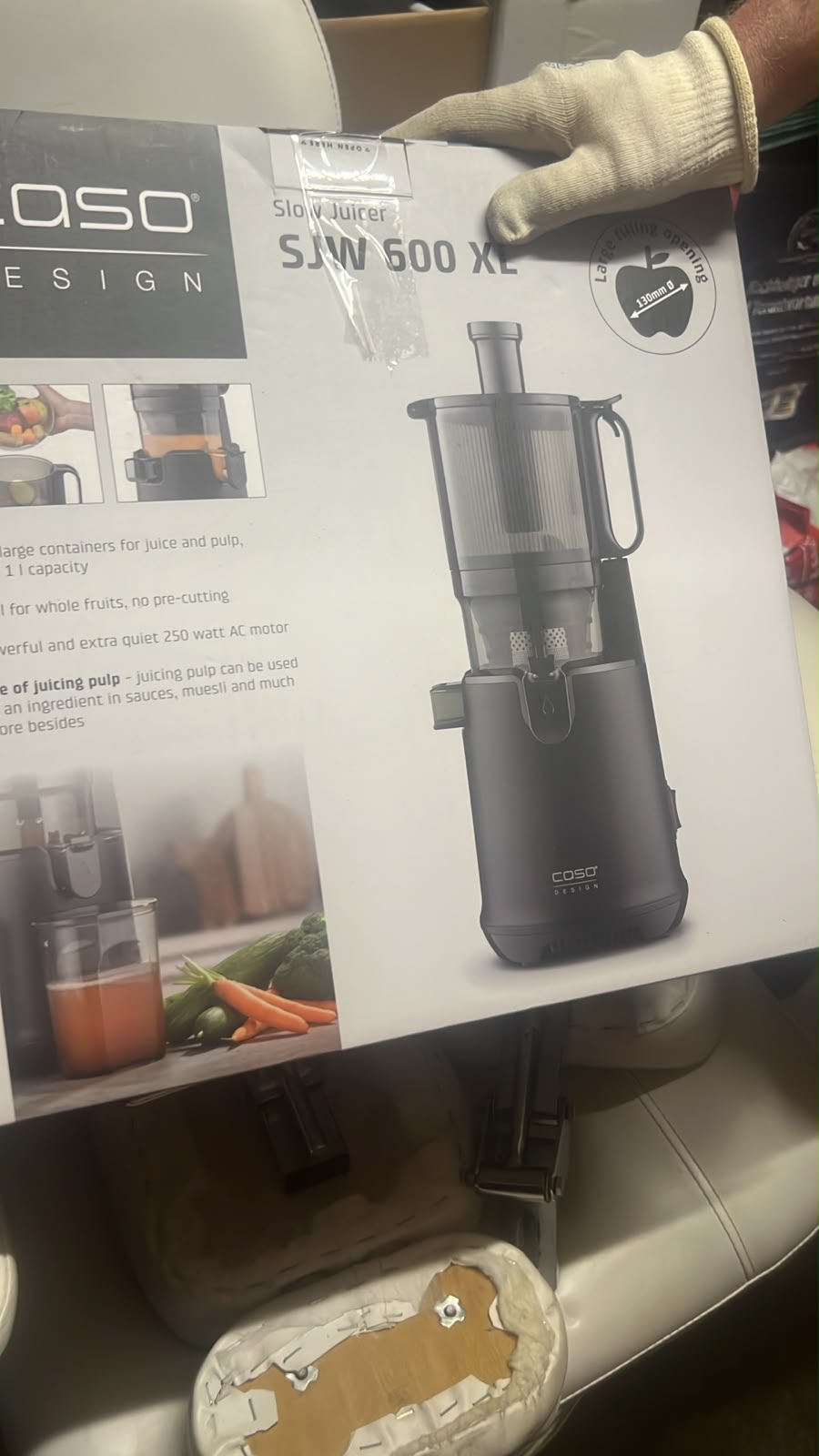 Storcător de fructe și legume CASO SJW 600 XL cu Presare la Rece, Slow Juicer, Suc Natural, Cafenele, Baruri si HoReCa