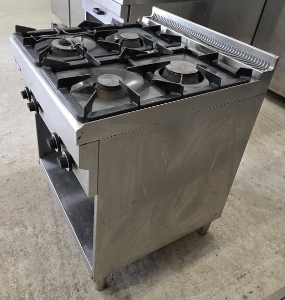 Masina de gatit profesionala pe gaz cu 4 arzatoare, constructie inox, 70x70x87 cm, second hand HoReCa - Imagine 3