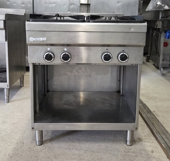Masina de gatit profesionala pe gaz cu 4 arzatoare, constructie inox, 70x70x87 cm, second hand HoReCa - Imagine 4