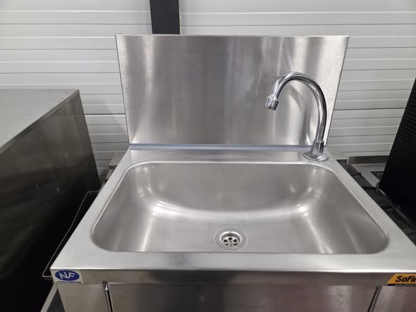 Chiuveta profesionala inox cu actionare la picior, lavoar pentru bucatarie restaurant si HoReCa, 46x38x51 cm